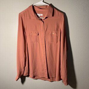 Downeast brand 100% polyester button-up shirt